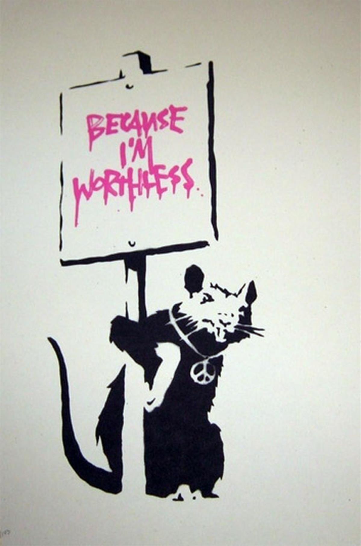 Banksy's 'Because I'm Worthless (Pink)'