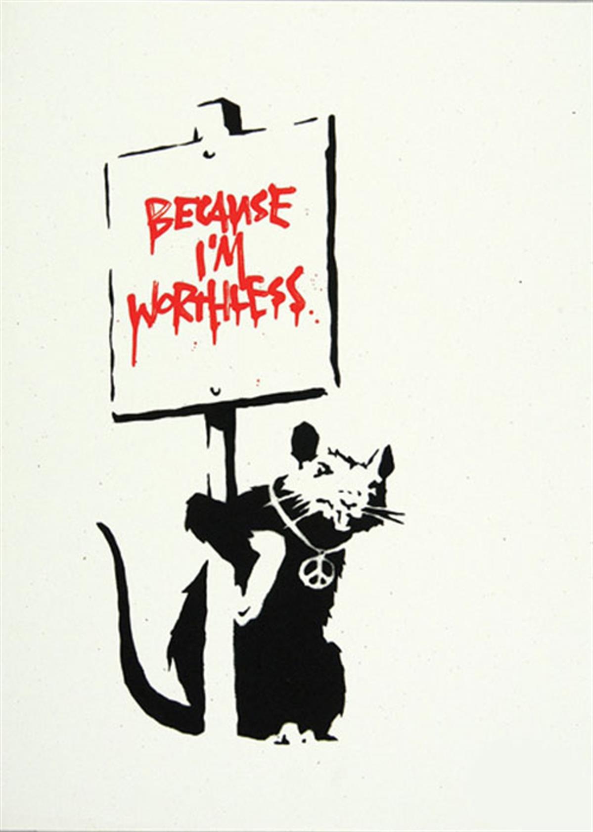 Banksy's 'Because I'm Worthless (Red)'