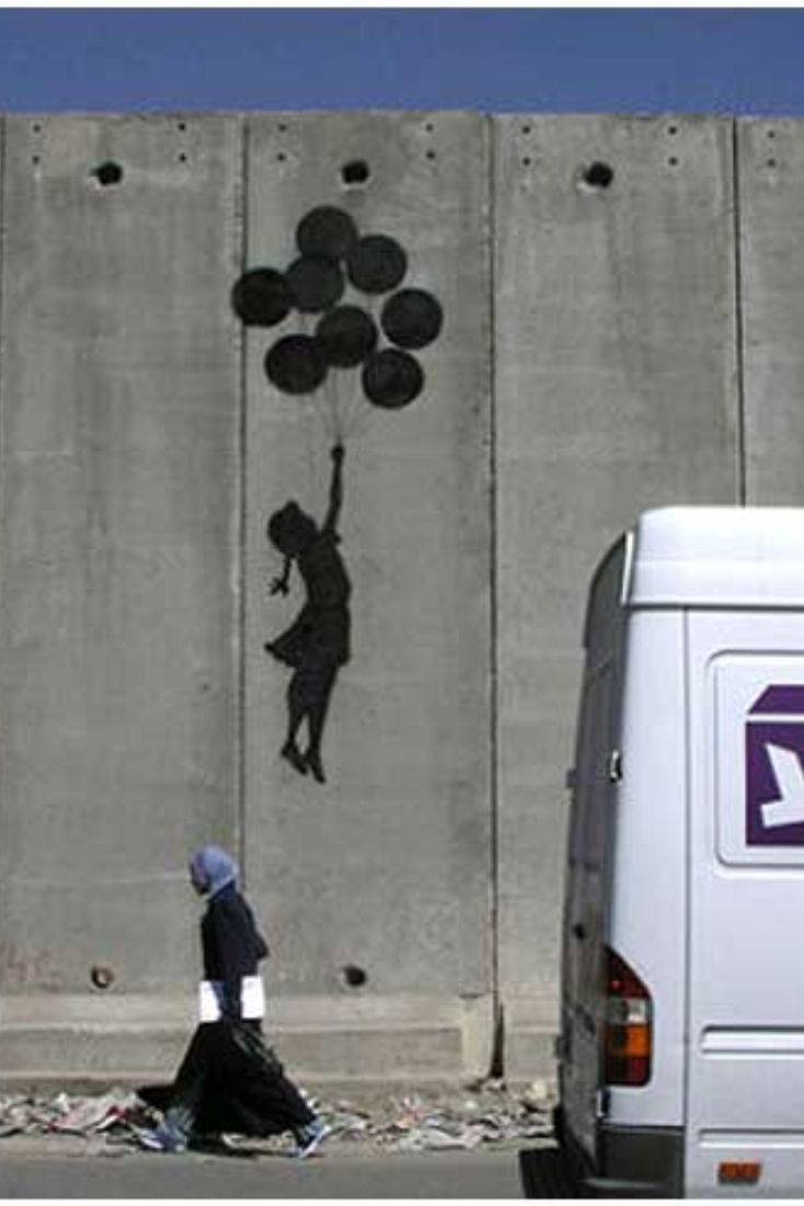 BANKSY FLYING BALLOONS GIRL（GESSO Ver.）