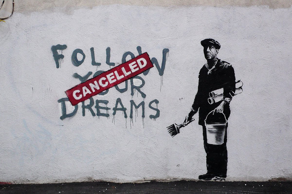 Banksy Flying Balloon Angel Painting, Graffiti Street Art, B - Inspire  Uplift