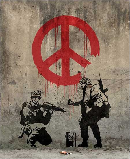 Banksy's 'Soldiers Painting CND Sign'